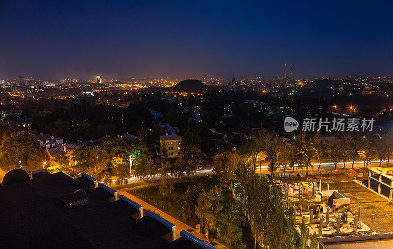 鸟瞰城市夜景