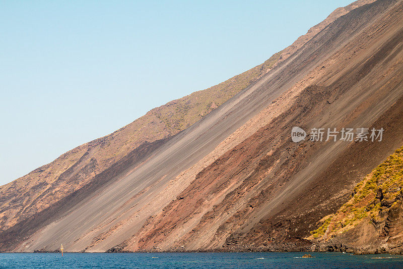 斯特龙博利火山在埃奥利亚群岛，西西里岛