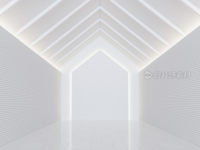 空白的白色房间现代空间内部3d渲染图像