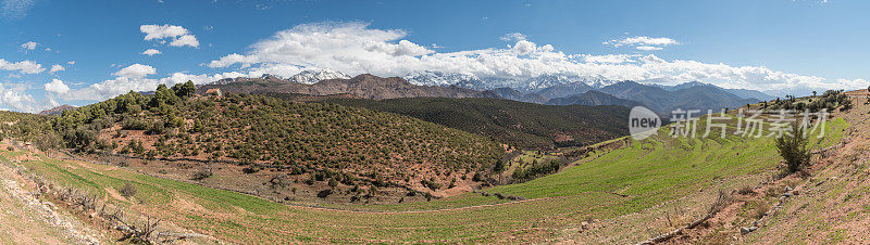 摩洛哥阿特拉斯山脉全景图