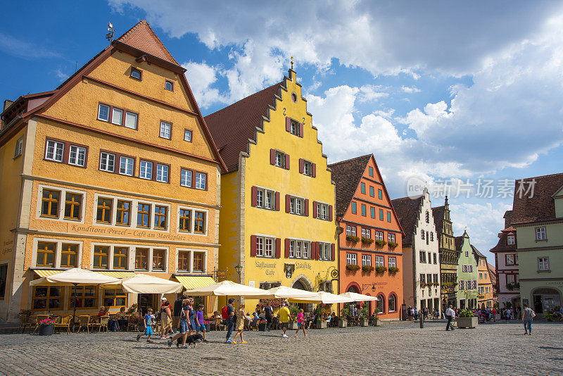 陶贝尔堡的老房子，风景如画的中世纪德国城市，著名的联合国教科文组织世界文化遗产，受欢迎的旅游目的地