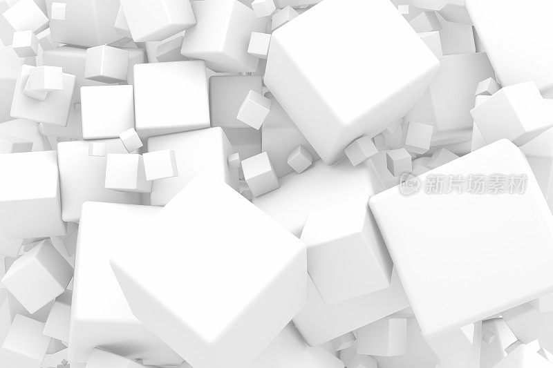 抽象的3D白色立方体背景
