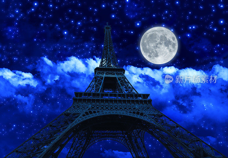 夜空和埃菲尔铁塔