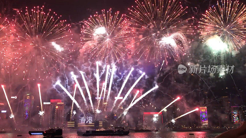 新年前夕在香港维多利亚港