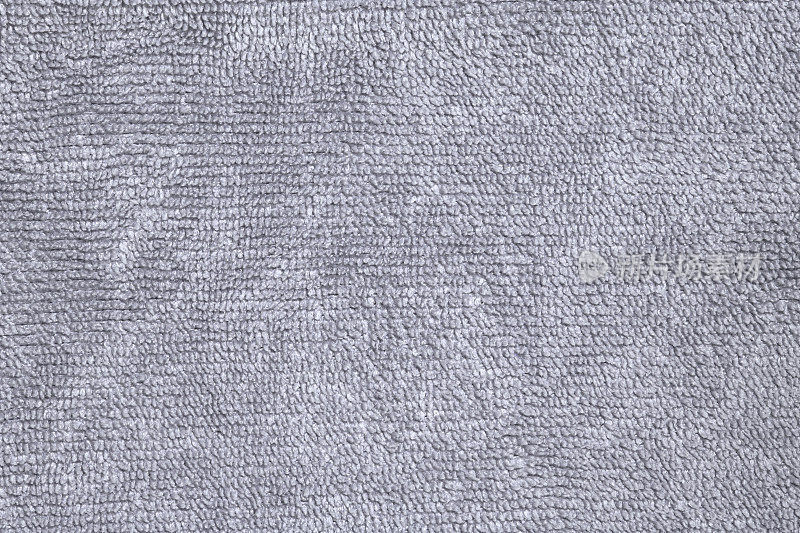 特写织物毛巾抽象灰色色彩抽象图案纹理背景，俯视图高度详细分辨率。复制空间和表面为任何设计。