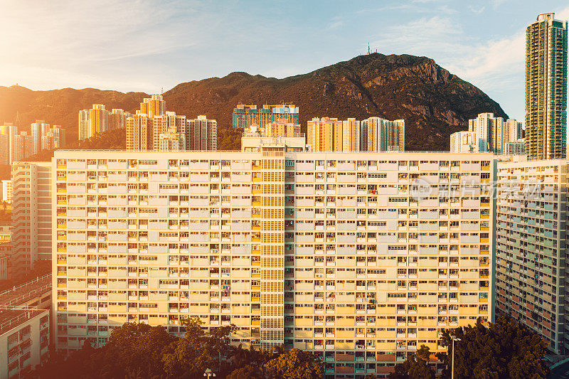 香港九龙城彩虹村鸟瞰图