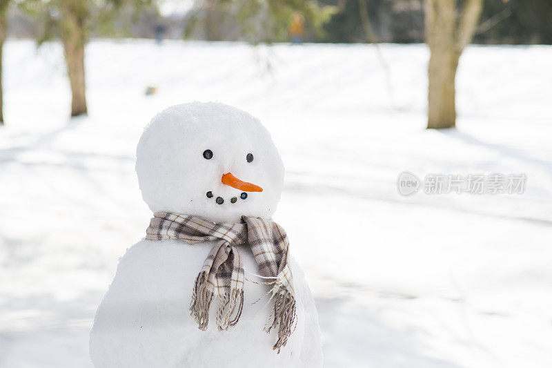 在冬天堆雪人