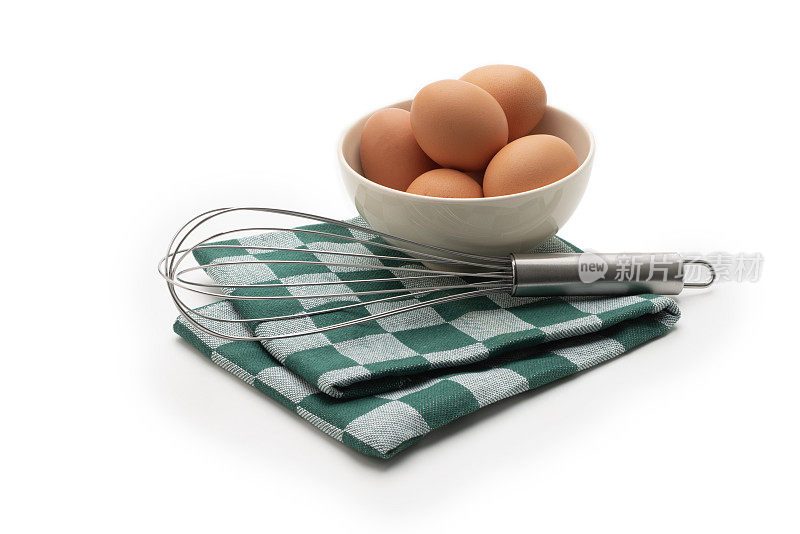 鸡蛋:在洗碗布上搅拌一碗鸡蛋