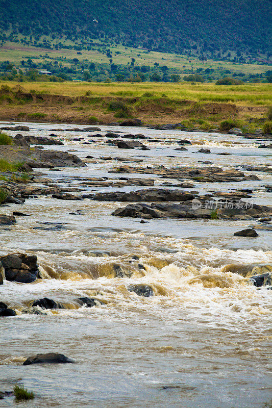 非洲河流，水流湍急