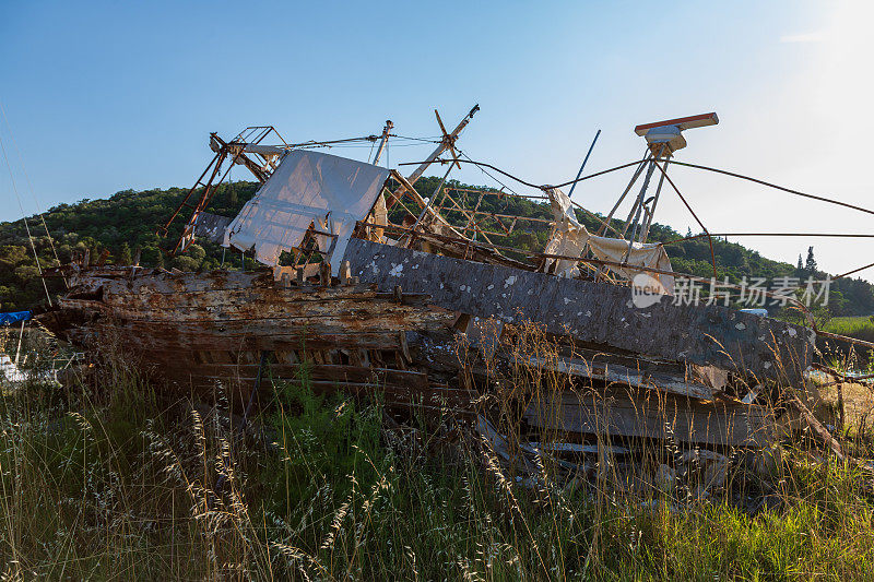 克罗地亚马拉内雷特瓦地区一艘旧船的残骸