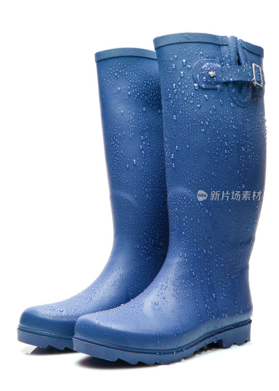 蓝色雨点雨靴
