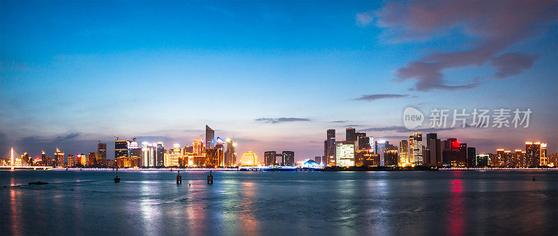 从水看杭州的城市景观和天际线