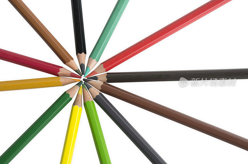 色彩鲜艳的铅笔背景调色板木星