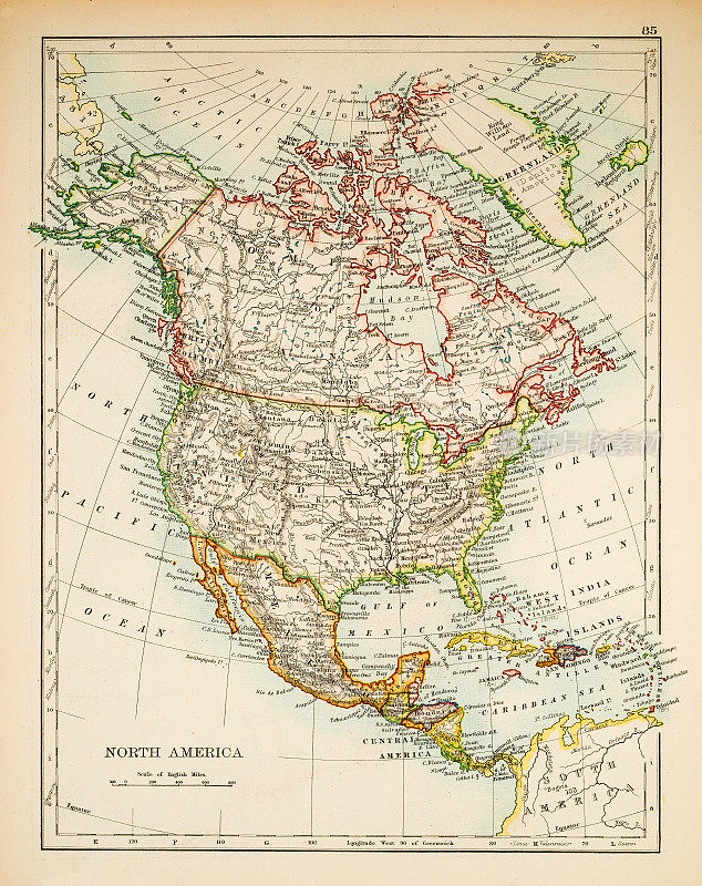 1897年北美地图