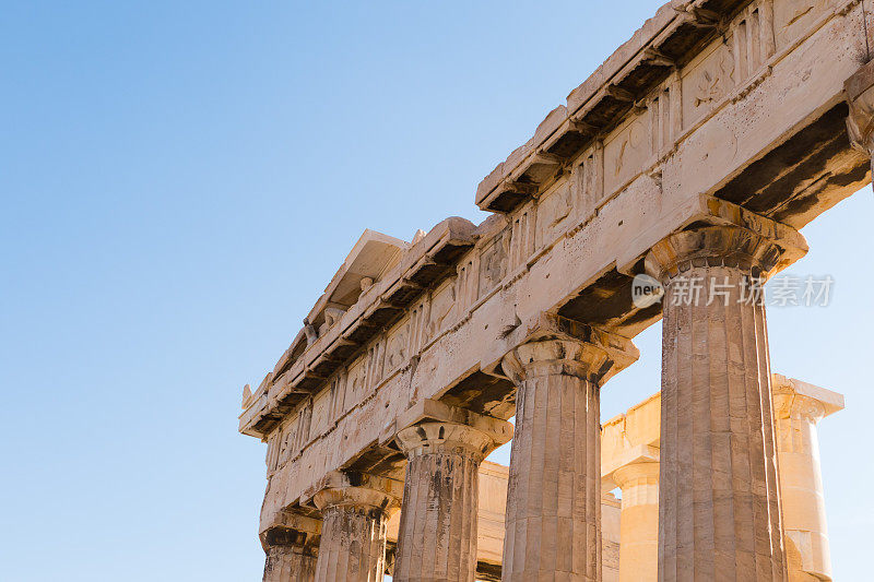 希腊雅典卫城帕台农神庙的圆柱