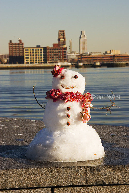 河边的雪人