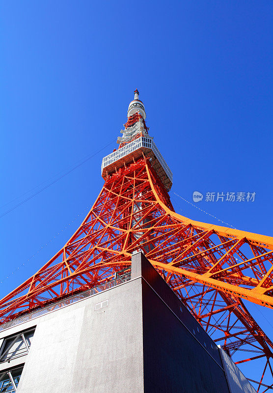 东京塔，蓝天