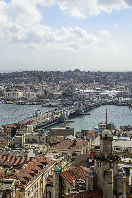 伊斯坦布尔的金角和加拉塔桥