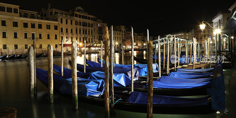 威尼斯意大利大运河甘多拉夜景