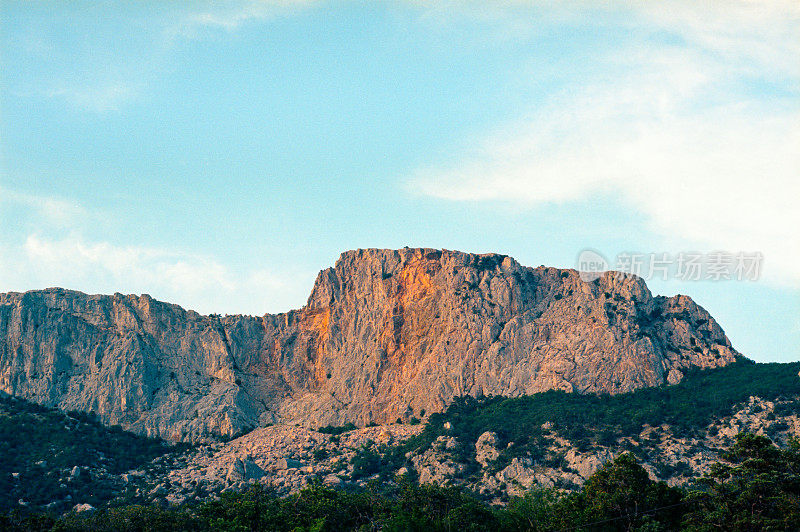 克里米亚半岛的山脊。拍摄电影