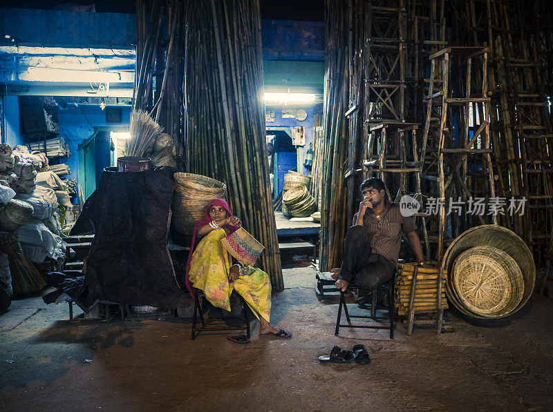 印度拉贾斯坦邦焦特布尔的竹藤店