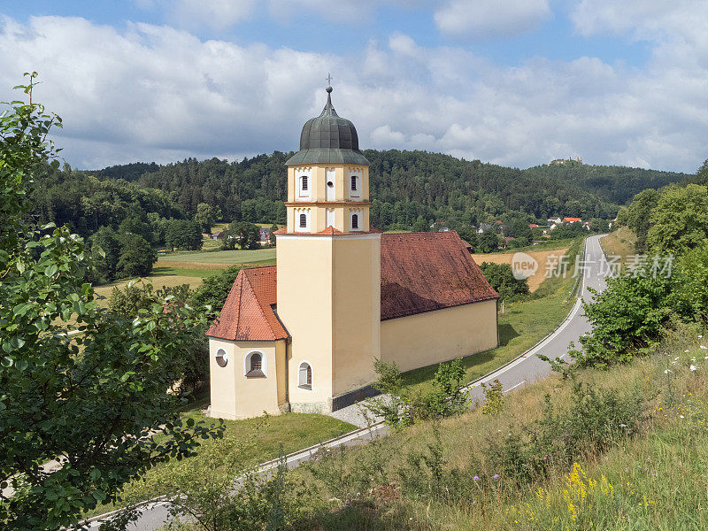 巴伐利亚州Hohenburg村附近的朝圣教堂Stettkirchen