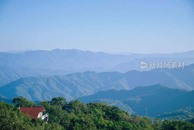 印度米佐拉姆邦的艾泽尔丘陵和天际线