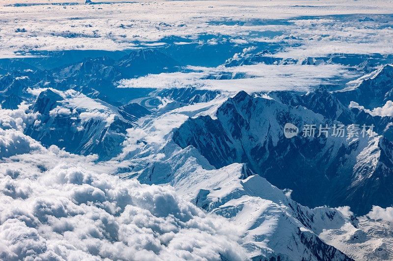 鸟瞰图巴基斯坦山脉，K2，巴基斯坦，喜马拉雅山，中亚