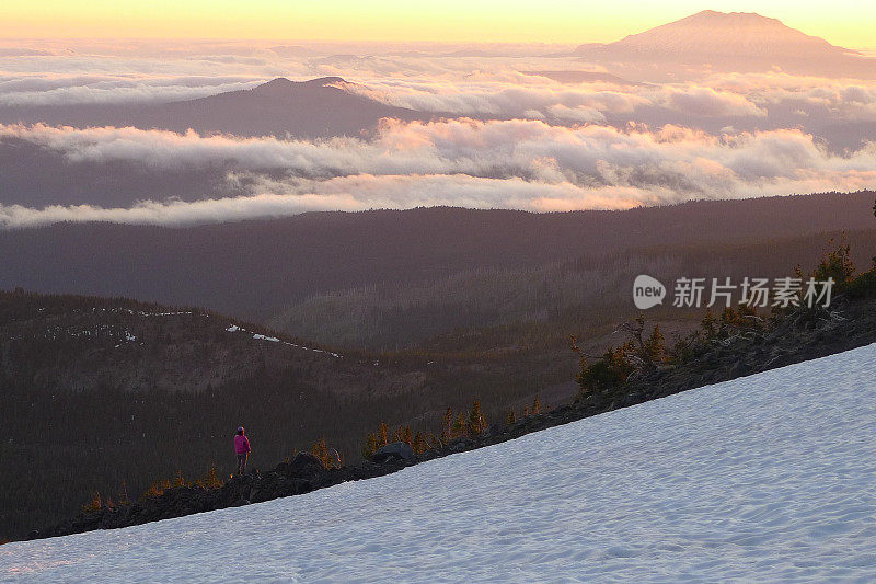 圣海伦斯山的日落