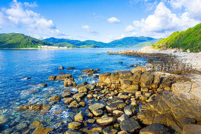 鸟瞰位于西贡的塔门或草岛海景