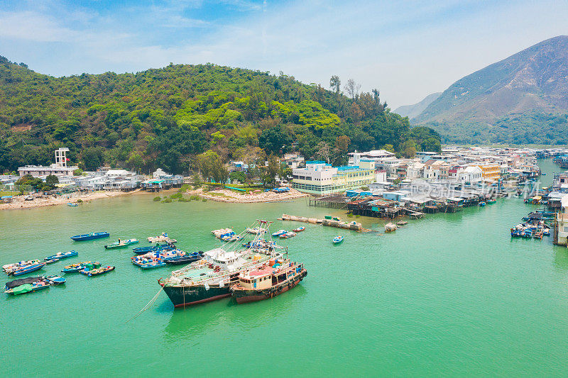 大澳渔村，香港老浮屋和海