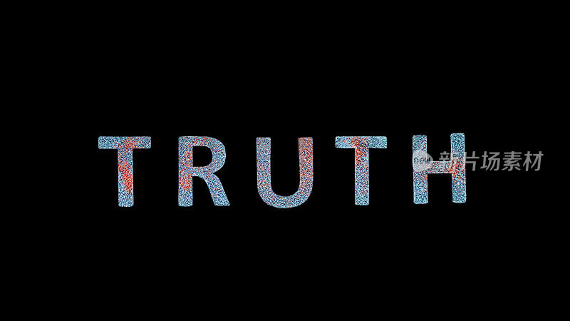 由尘埃制成的单词“TRUTH”的特写