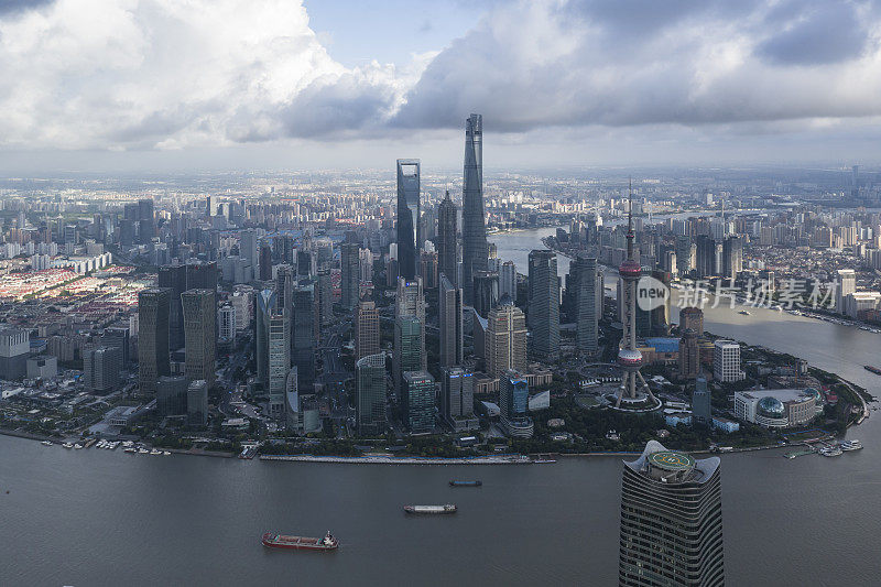 全景上海空中照片中国