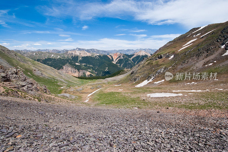 科隆比纳湖山口的岩屑坡