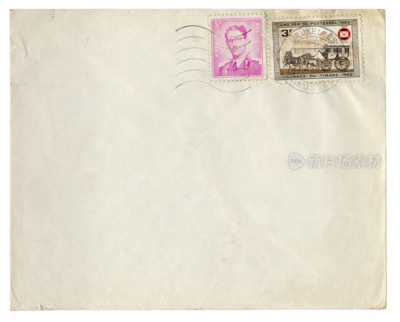比利时寄来的信封，1966年