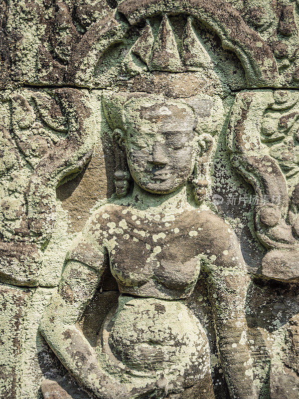 柬埔寨吴哥窟普瑞汗寺的古代石刻