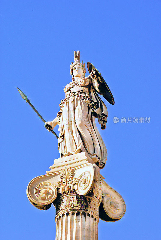 希腊雅典学院的雅典娜雕像