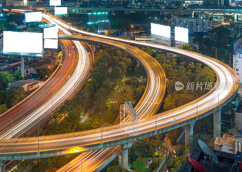 高架公路曼谷城市景观中的桥梁曲线
