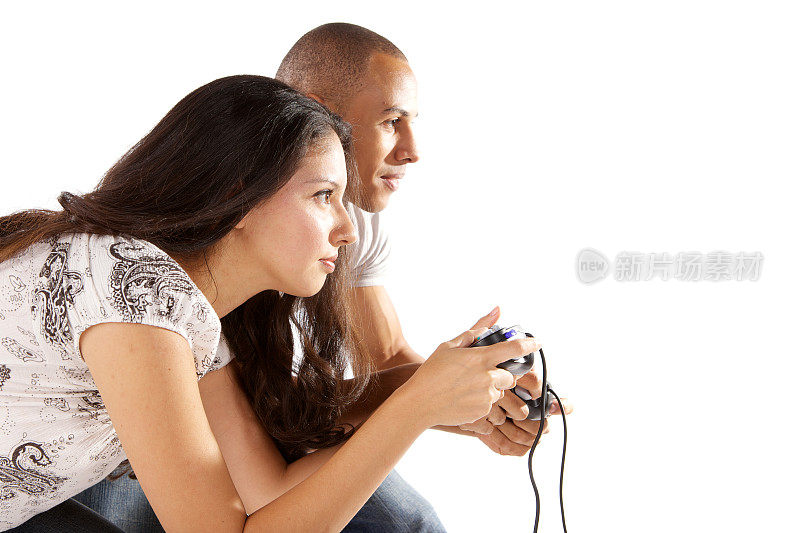 情侣玩电子游戏