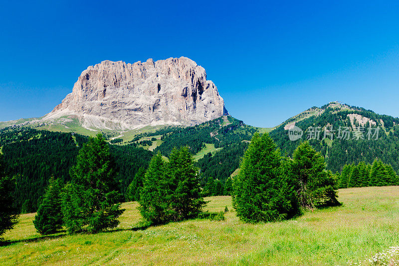 意大利Dolomites的Langkofel山