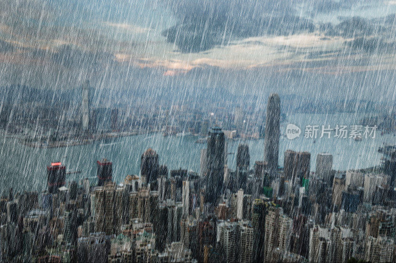 香港正在下雨