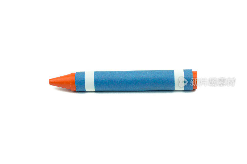 橙色蜡笔蜡笔孤立在白色背景