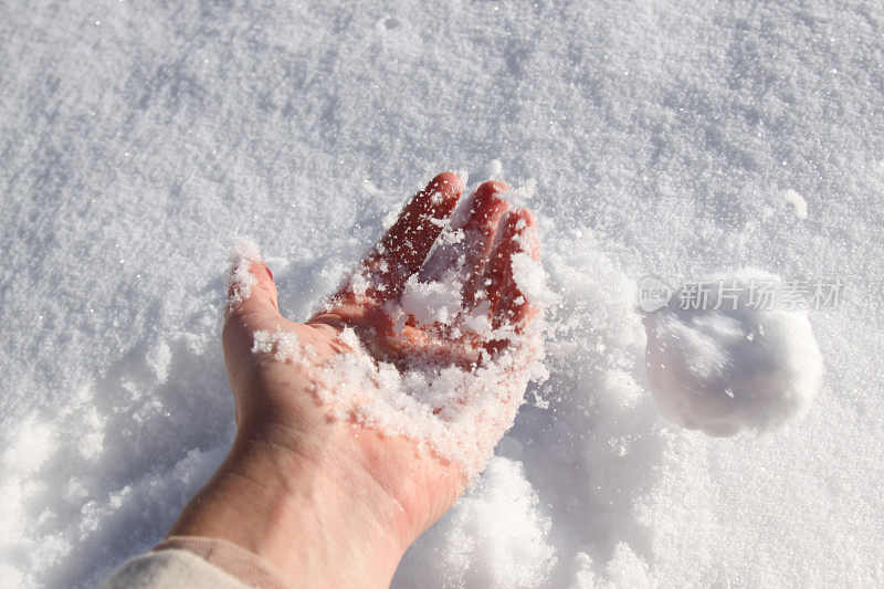 手里拿着雪球