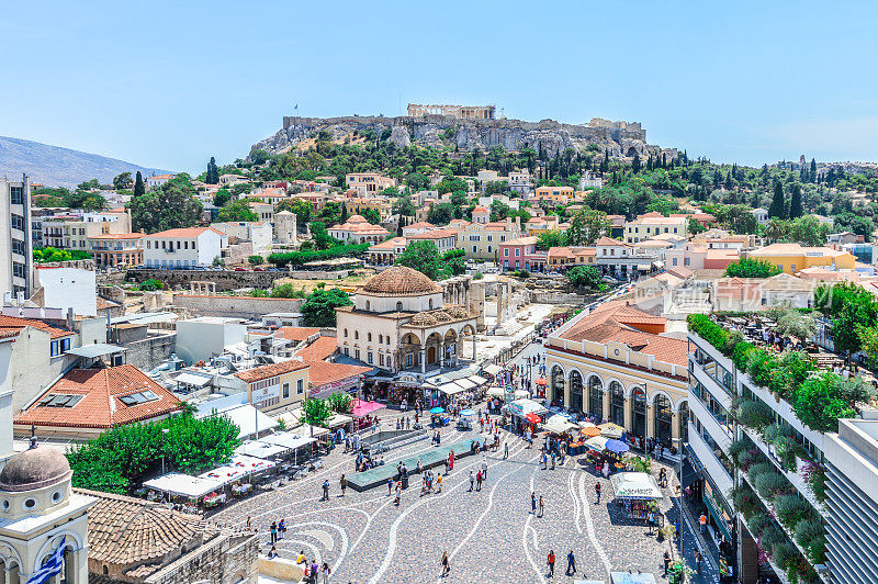 希腊雅典的Monastiraki广场