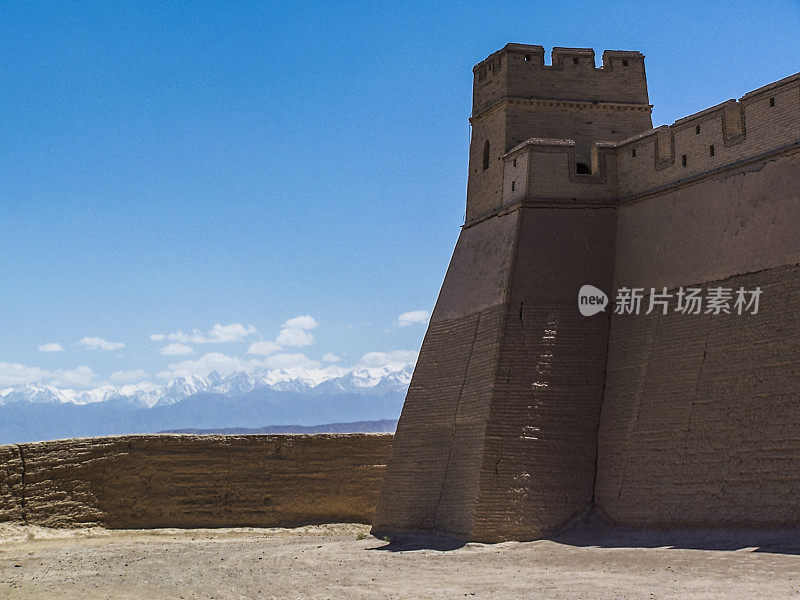 中国长城上的嘉峪关要塞