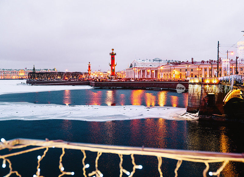 冬季的圣彼得堡城市景观