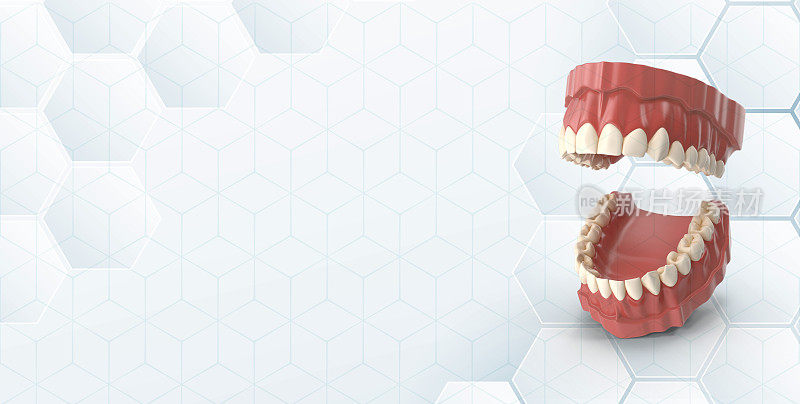医疗牙齿符号图像上的白色背景。