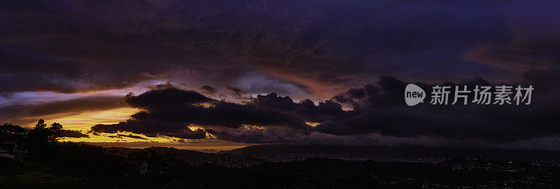 全景日落图像加拉加斯城市鸟瞰图与埃尔阿维拉