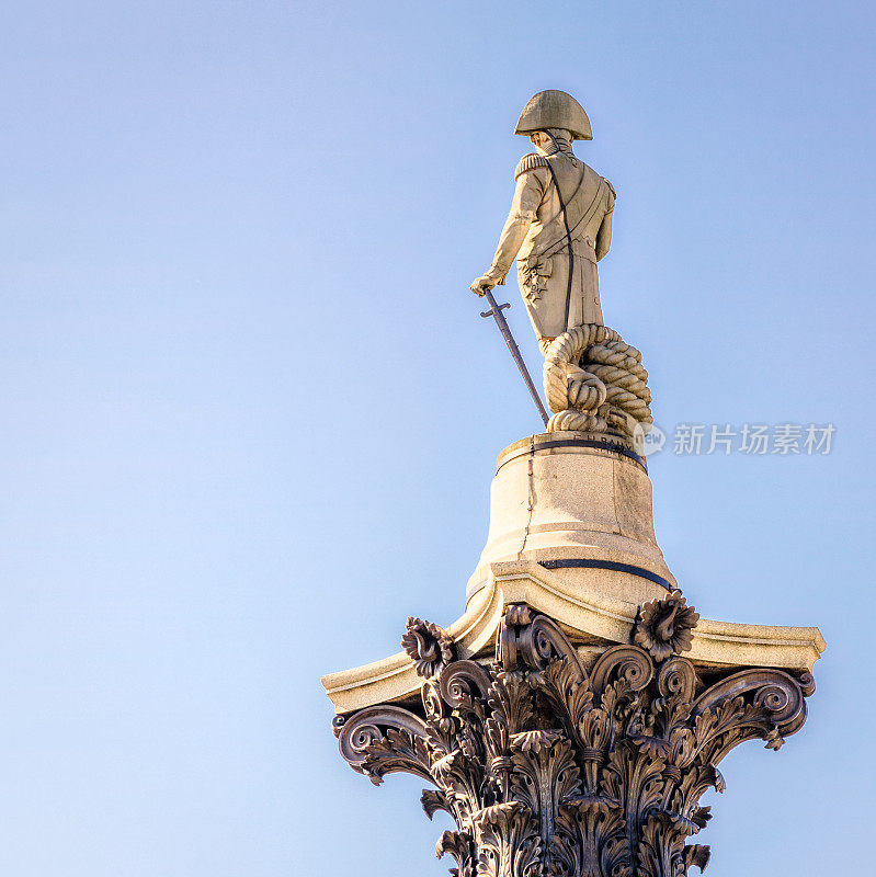 伦敦纳尔逊纪念柱上海军上将纳尔逊的后视图