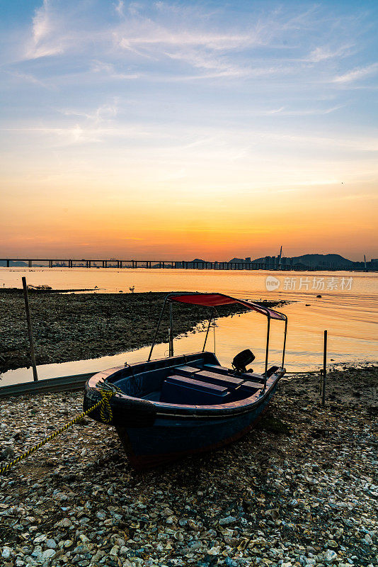 香港流浮山日落泳滩